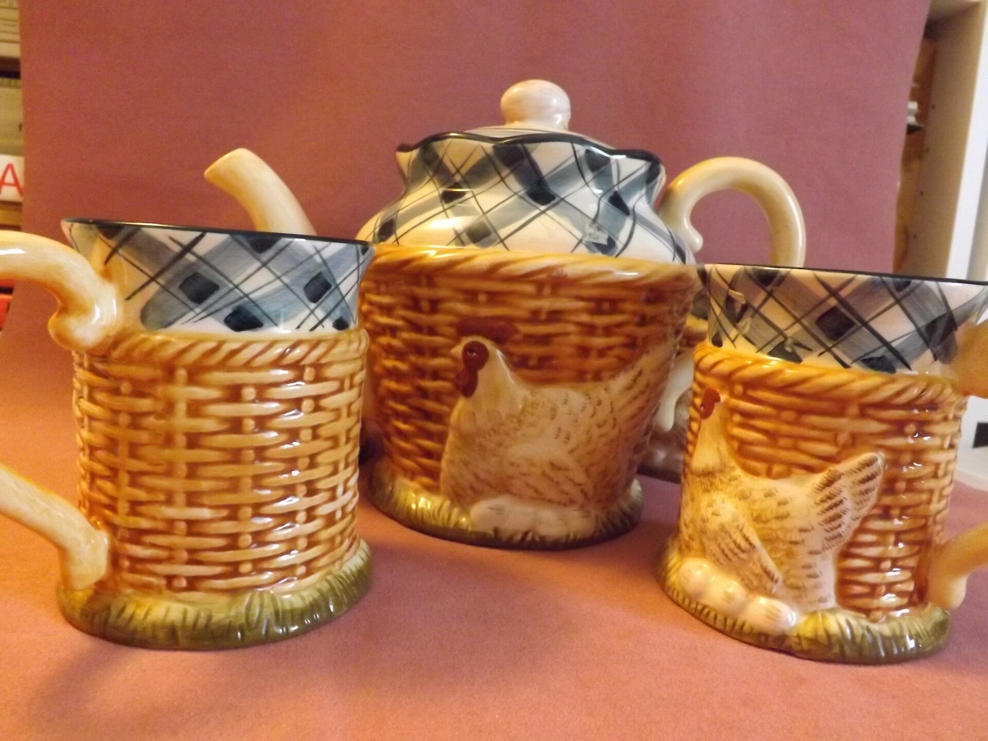 service à thé en barbotine