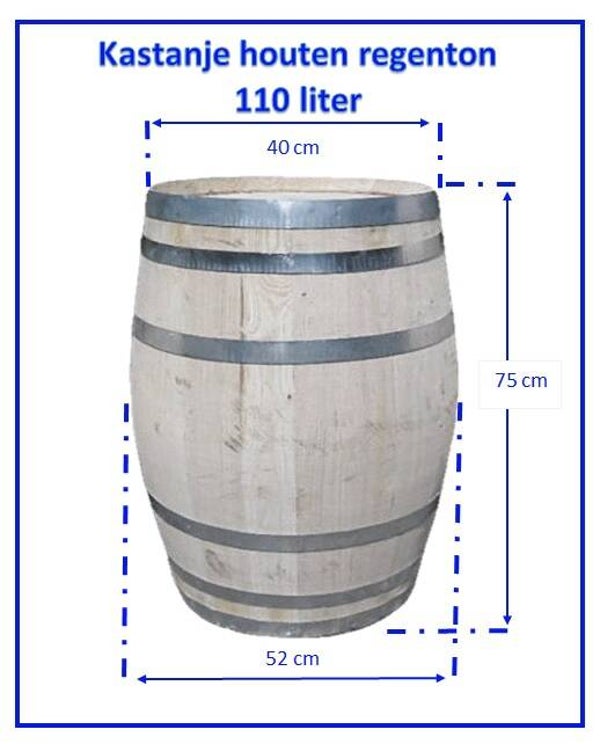 Regenton 110 liter – gesloten model / met deksel