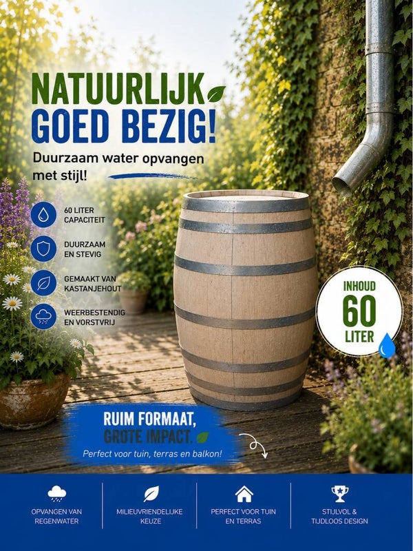 Regenton 60 liter – gesloten model