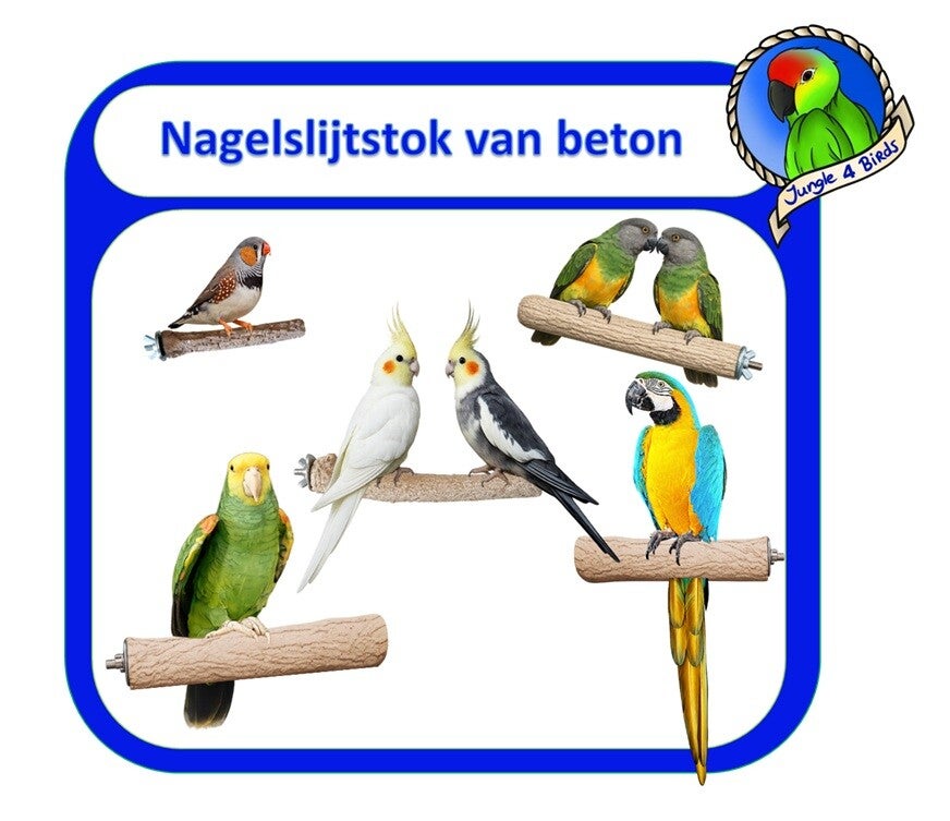 Betonnen nagelslijtstokken voor vogels