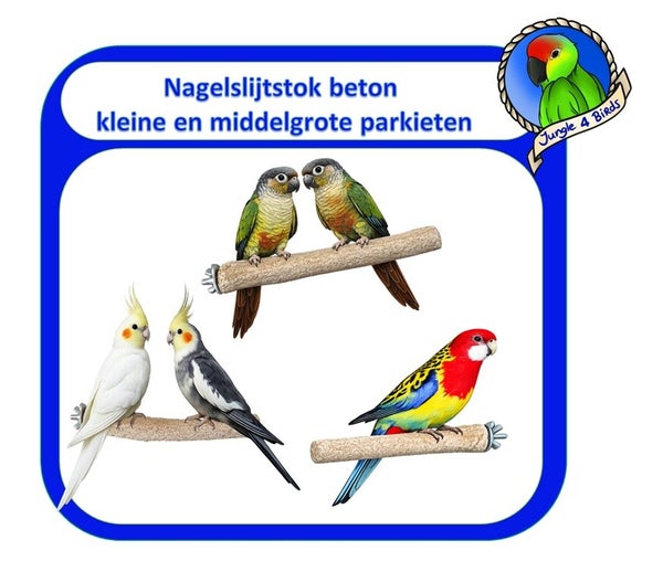 Betonnen nagelslijtstok 18 cm voor valkparkiet en agapornis