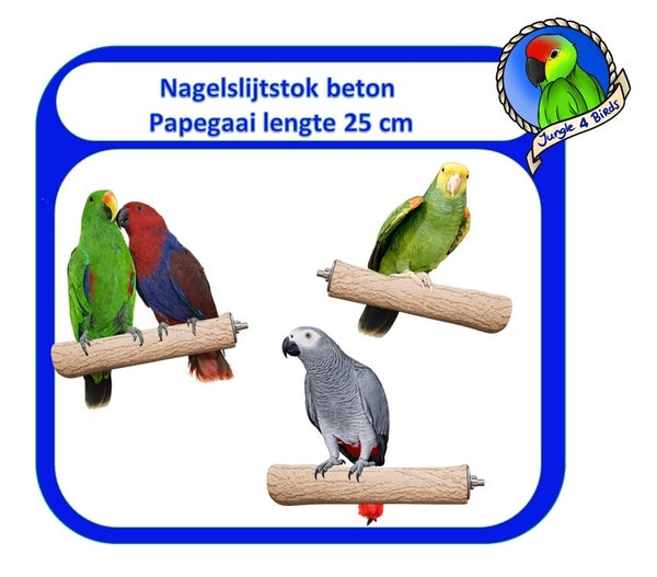 Betonnen nagelslijtstok Ø 4 cm voor grijze roodstaart en amazone