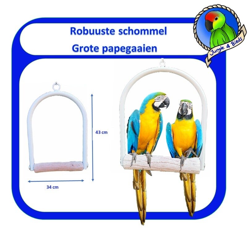 XXL Robuuste Vogelschommel 50×39 cm met Slijtstok ±6 cm & Quilink