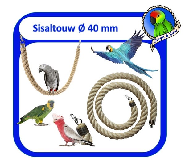 Sisaltouw 40 mm voor grote papegaaien