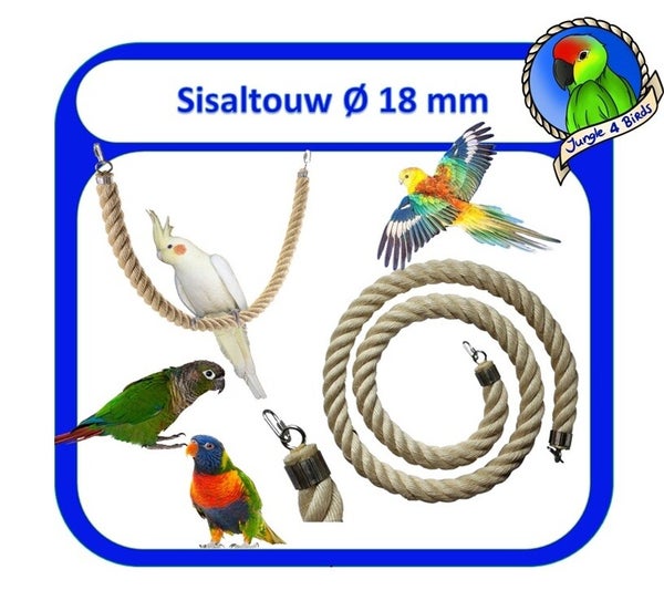 Sisaltouw 18 mm voor parkieten en kleine papegaaien