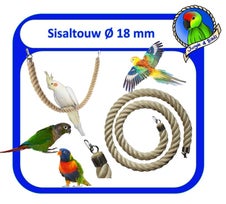 Sisaltouw 18 mm voor parkieten en kleine papegaaien