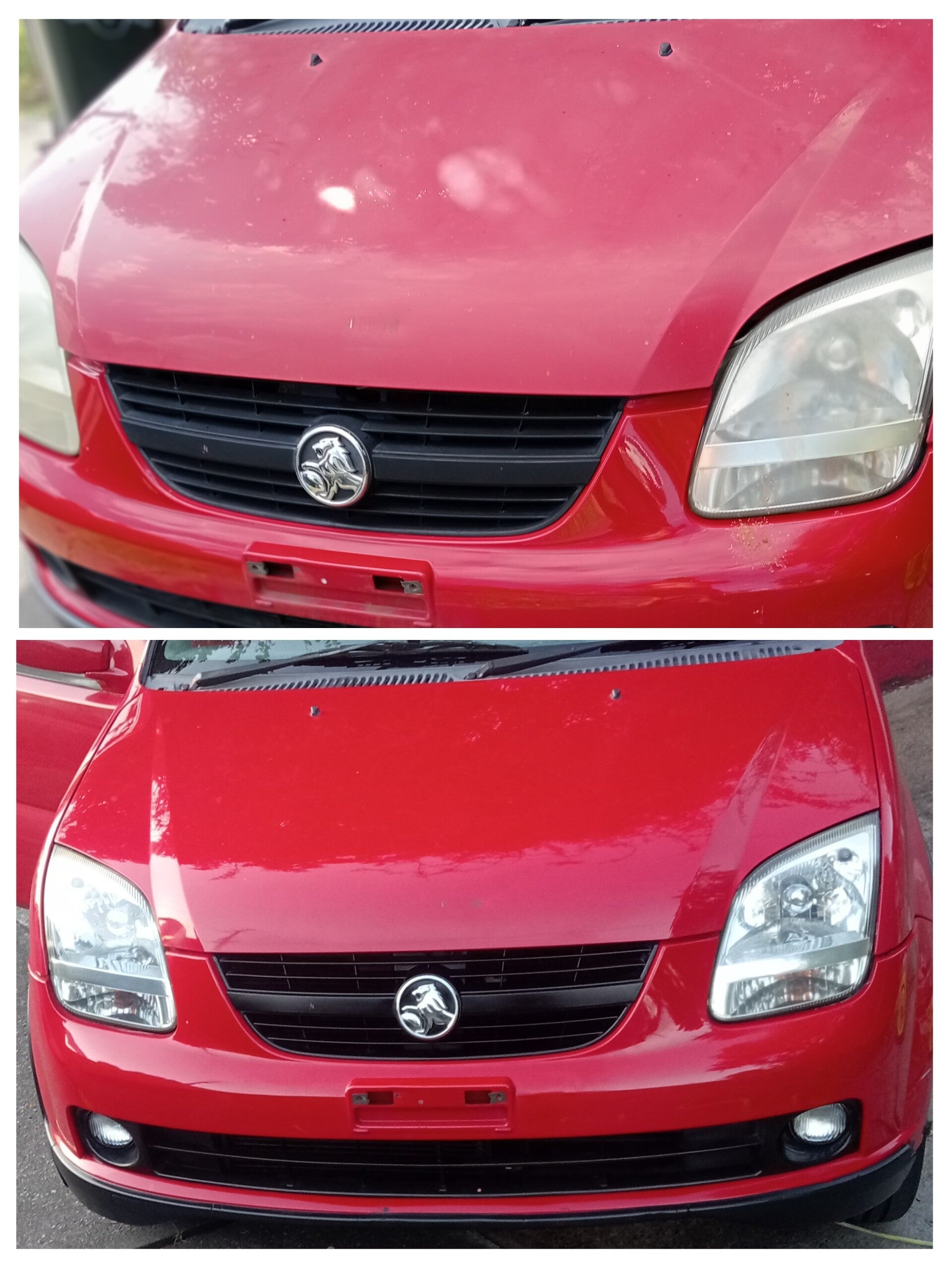 Red Holden Rodeo Dramatic Before After Images