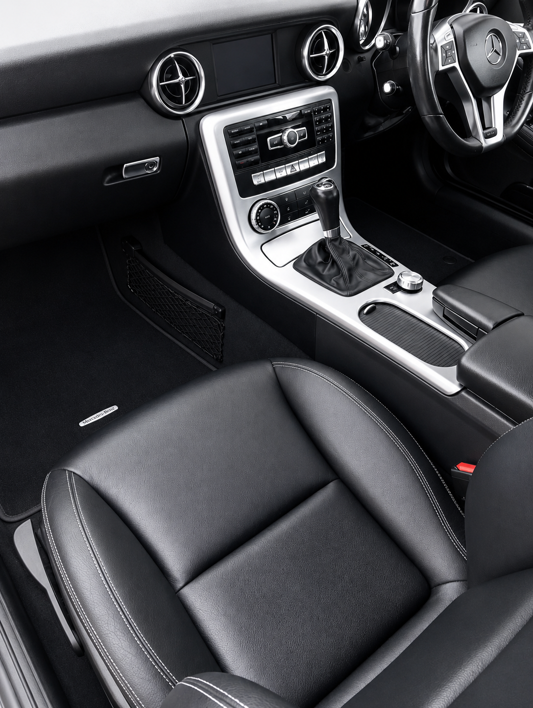 Freshly treated seats convertible Mercedes 
