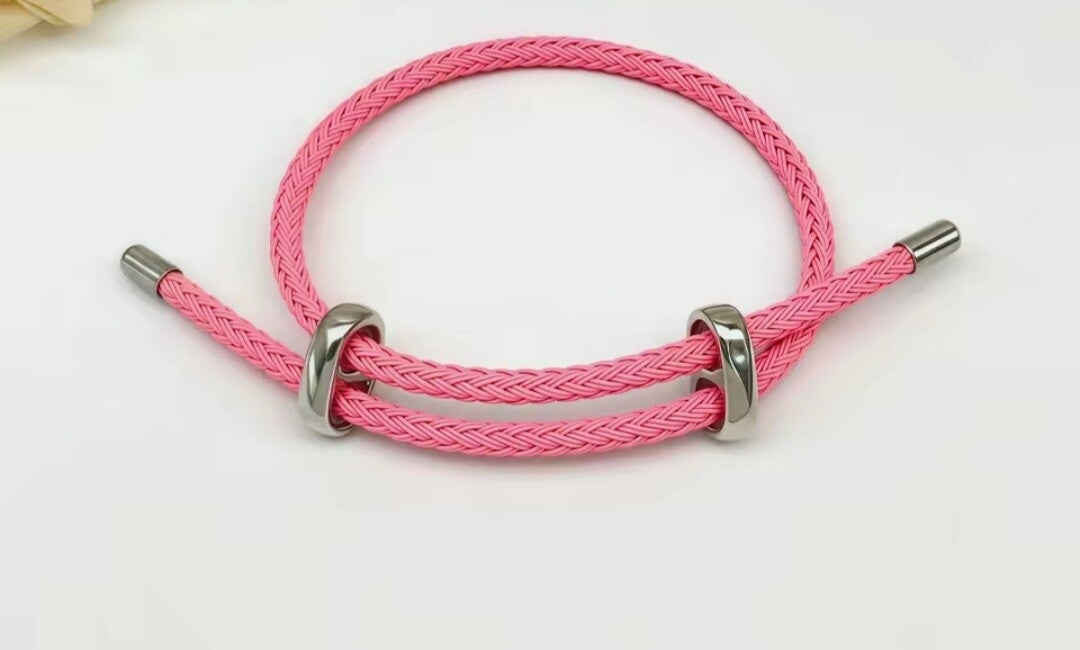 Bracelet argenté rose peps