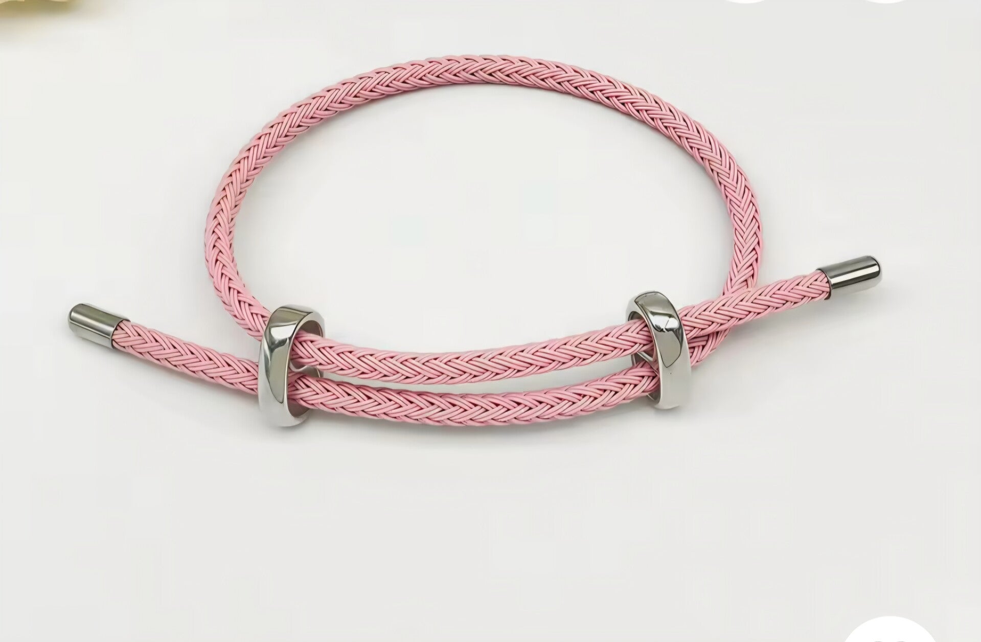 Bracelet argenté rose clair