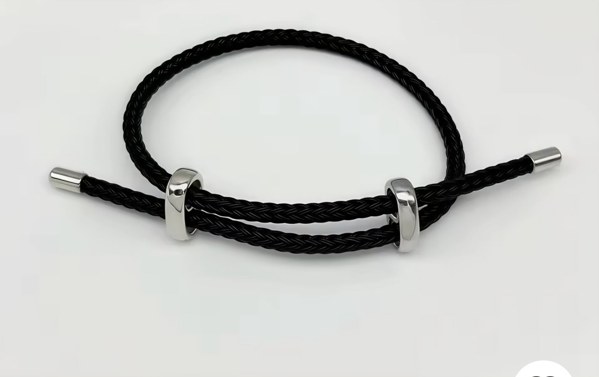 Bracelet noir argenté