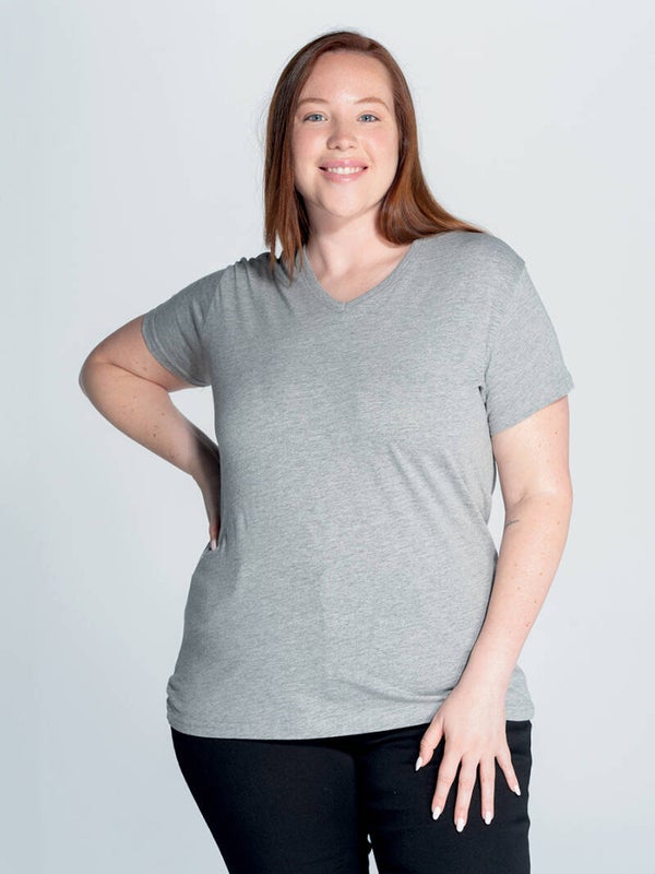 T-SHIRT DONNA MANICA CORTA COLLO A V CURVES