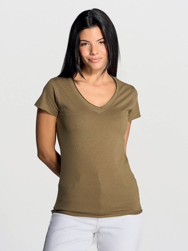T-SHIRT DONNA MANICA CORTA COLLO A V URBAN SICILIA