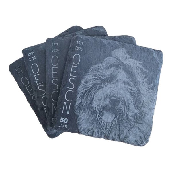 4 stuks onderzetters Old English Sheepdog