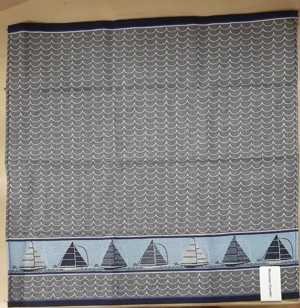 Theedoek Boot donker blauw