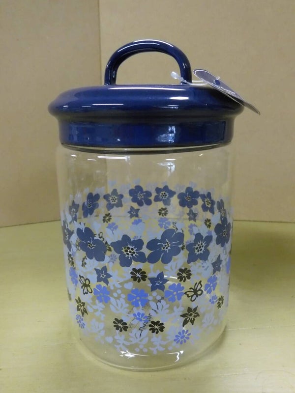 Glazen voorraadpot Violets