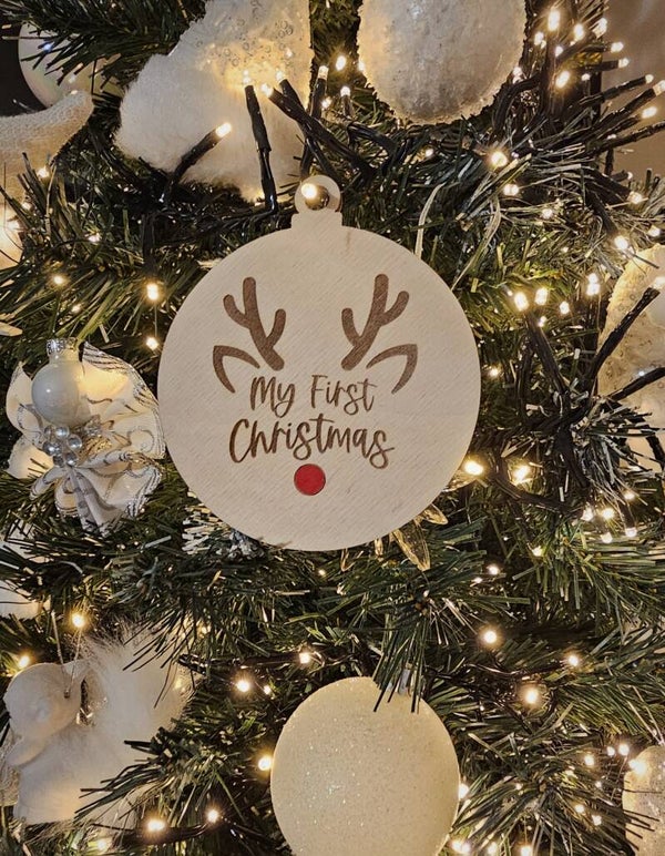Houten kersthanger My First Christmas