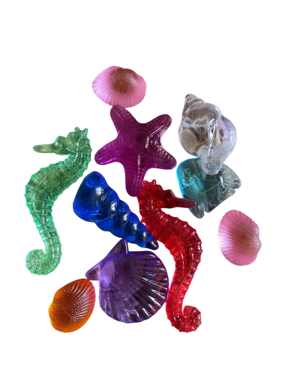 Doorzichtige kleurrijke schelpen