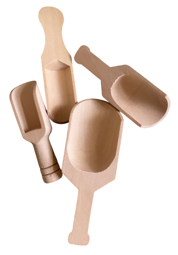 set van 4 schepjes