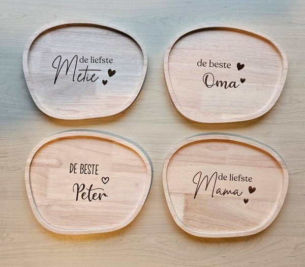 Gepersonaliseerd dienblad organische vorm