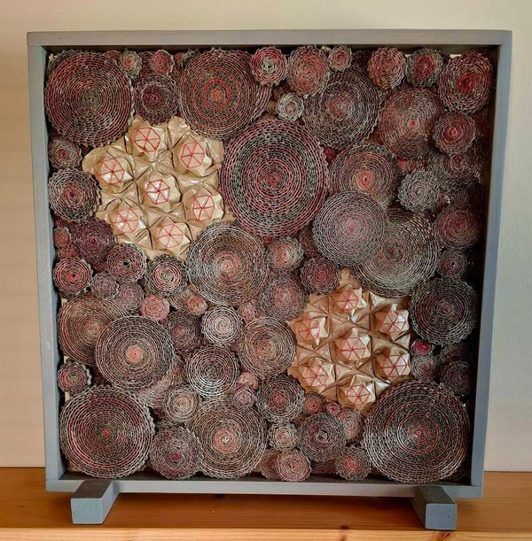 Raamscherm tessellation rood.