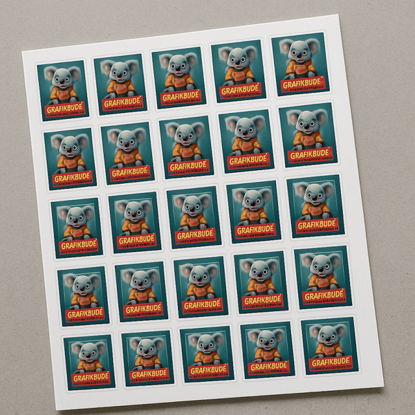 Sticker Quadrat, matte Folie (auf Bogen)