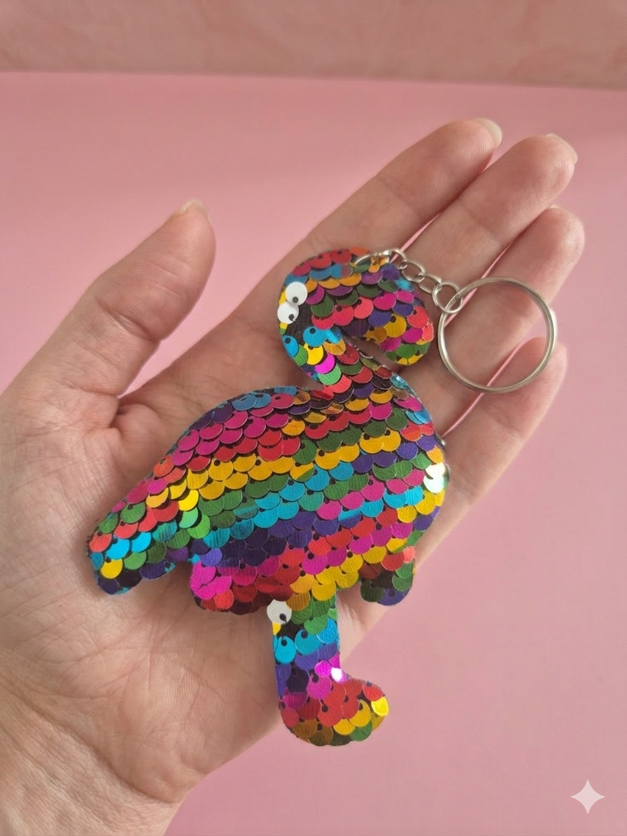 Porte clef sequins flament multicolore