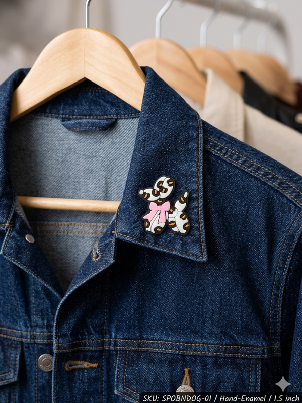 Pins chien ballon leopard noeud rose