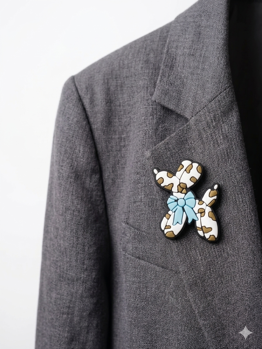 Pins chien ballon leopard noeud bleu