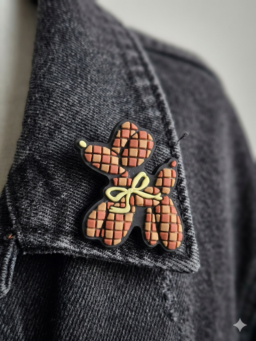 Pins chien ballon carreaux choco