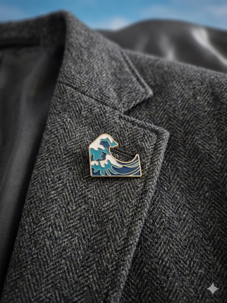 Pins vague bleu