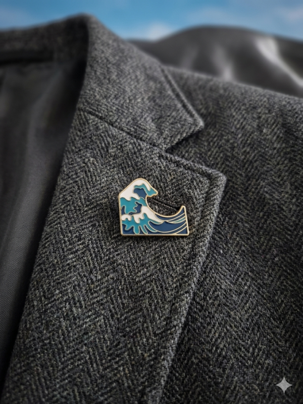 Pins vague bleu