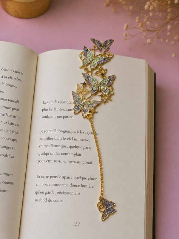 Marque pages multi papillon violet