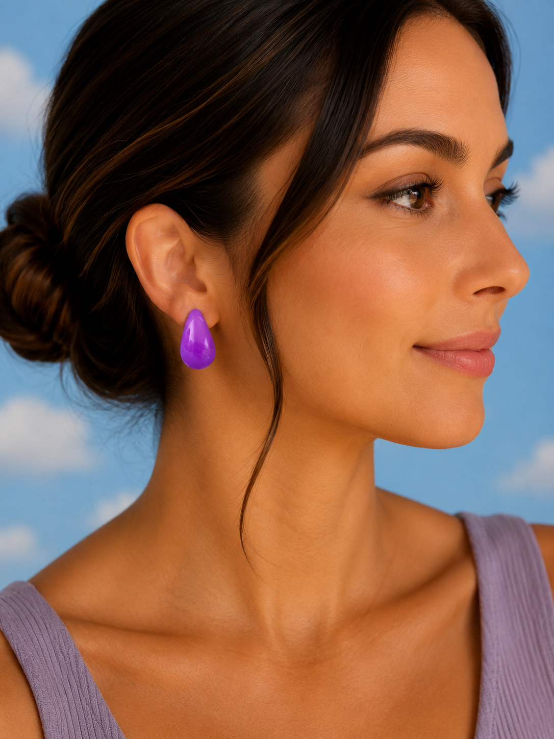 Bo goutte cristal violet