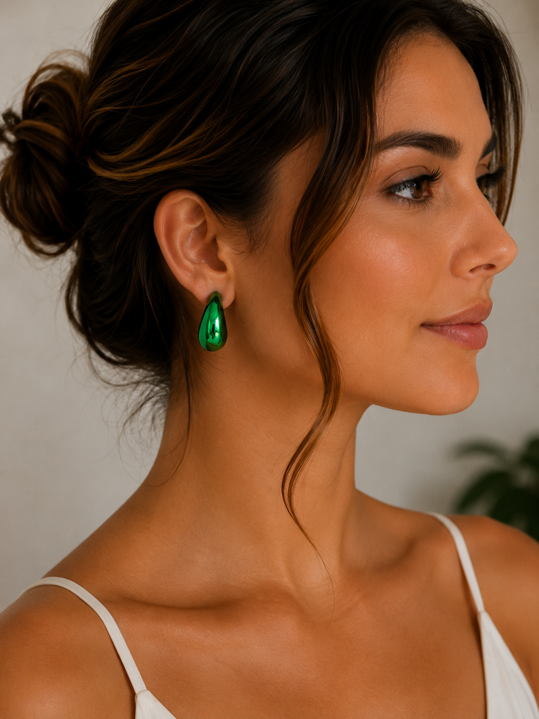 Bo goutte metal vert