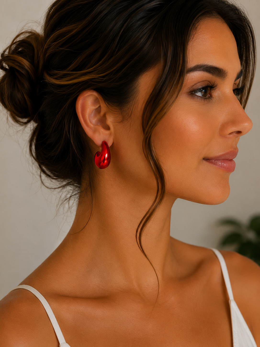 Bo goutte metal rouge