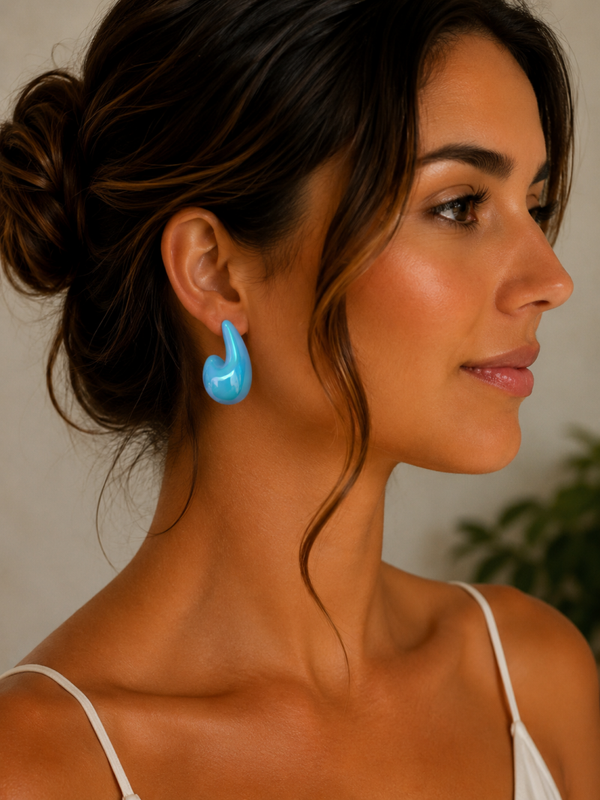 Bo goutte nacre bleu