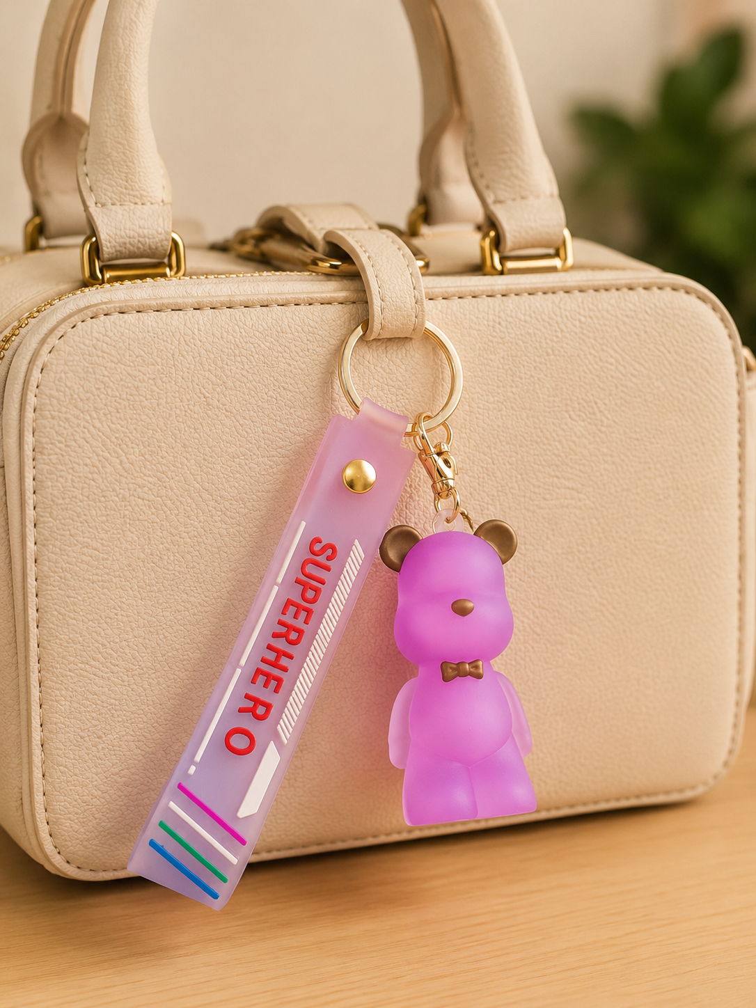 Porte clef nounourse violet