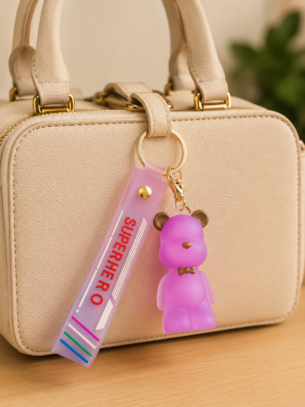 Porte clef nounourse violet