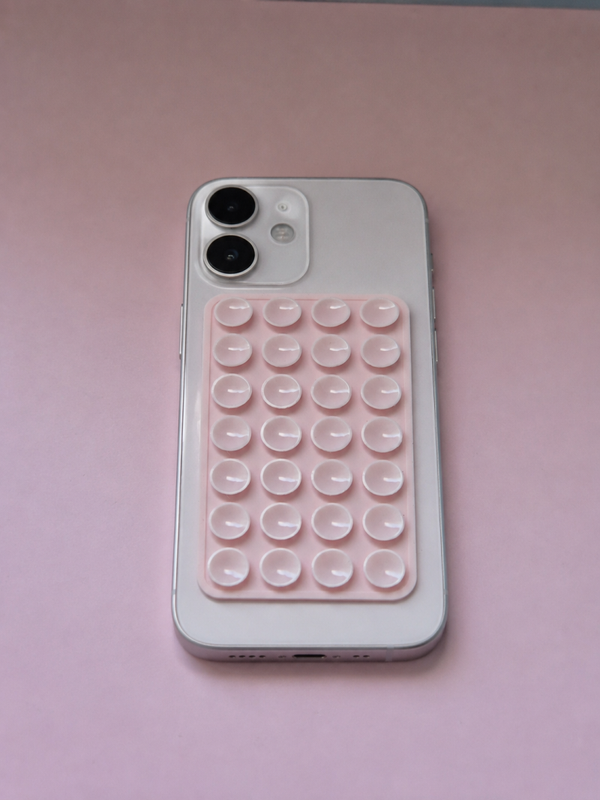 Support telephone a ventouse rose claire