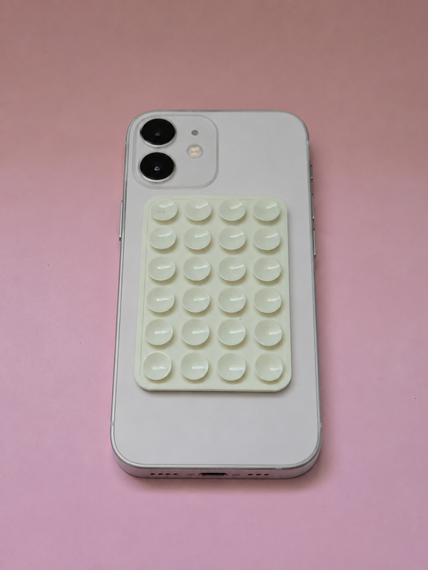 Support telephone ventouse blanc