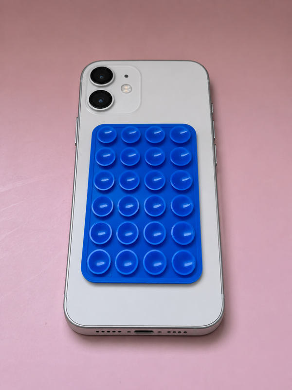 Support telephone a ventouse bleu roi