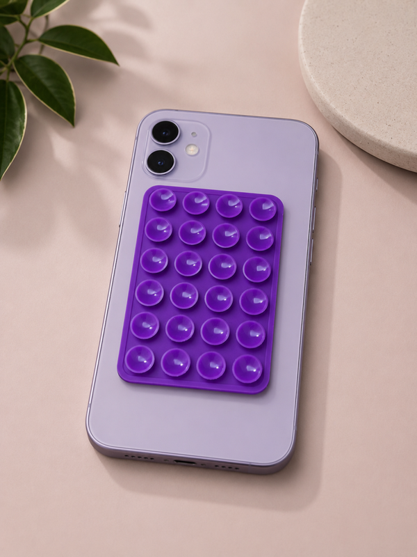Support telephone a ventouse violet