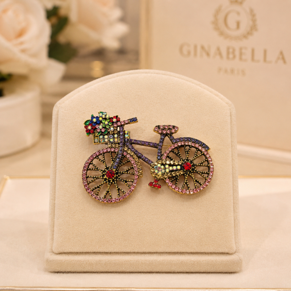Broche strass velo rose