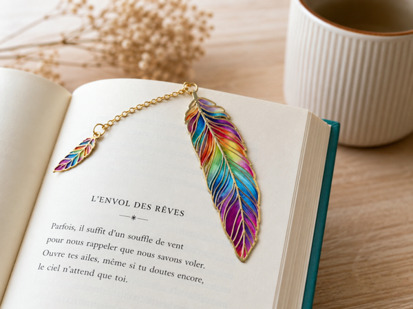 Marque pages plume multi
