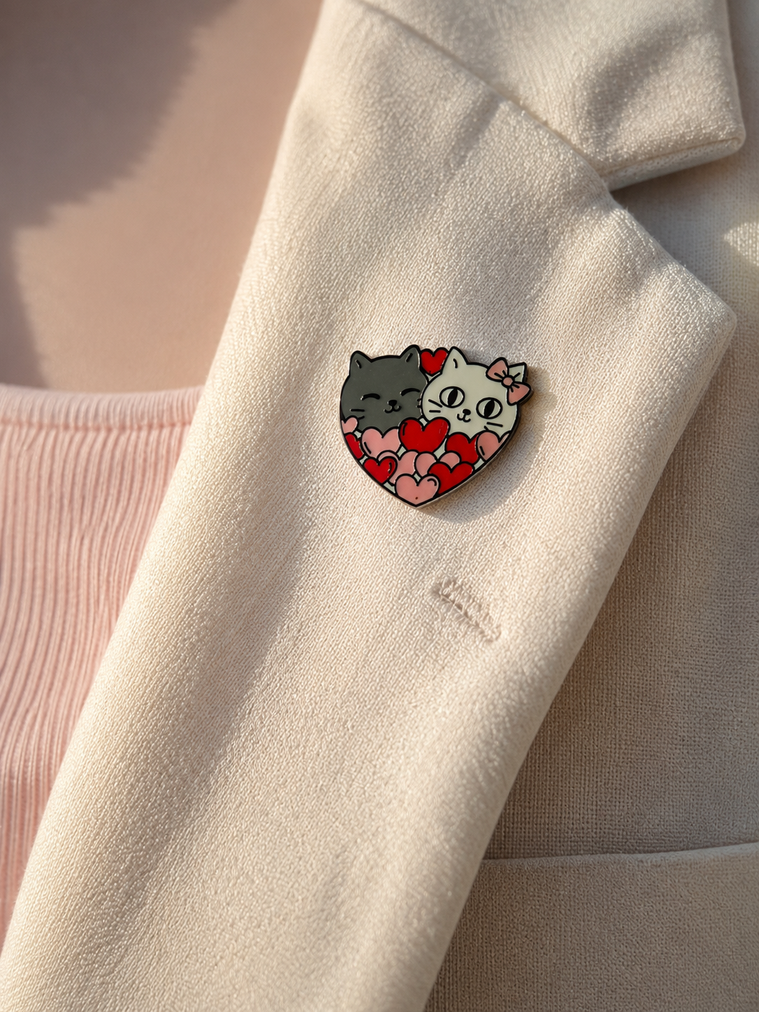 Pins coeur chat