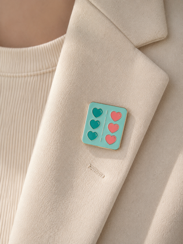 Pins vert menthe coeur