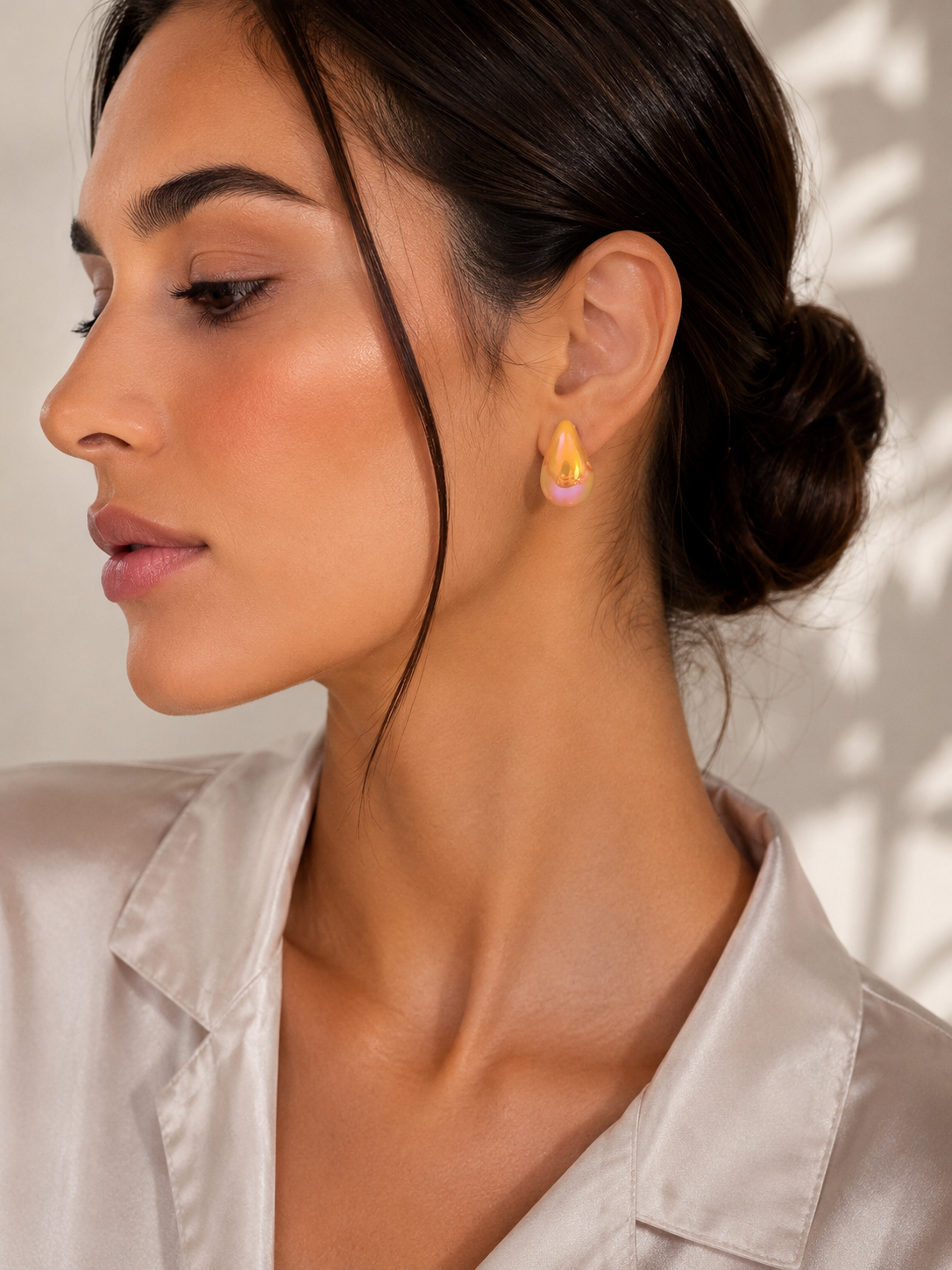 Bo goutte nacre jaune