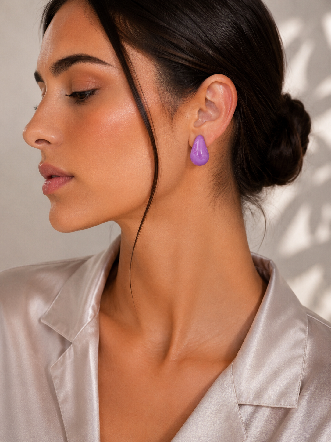 Bo goutte cristal violet