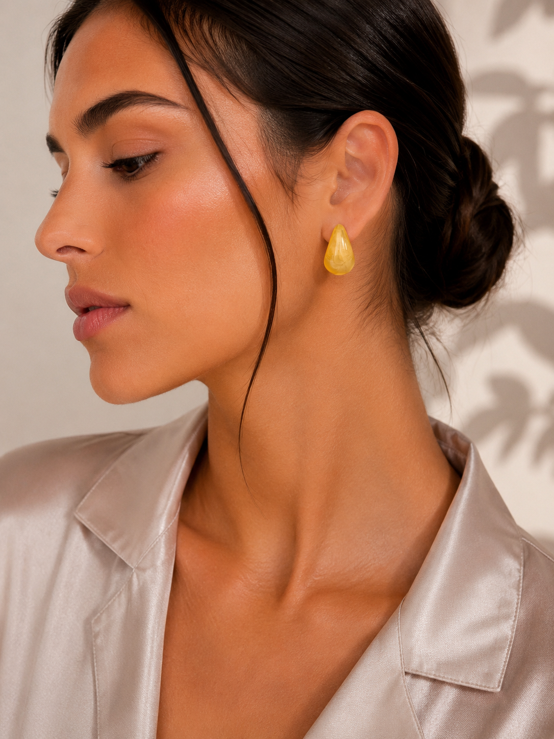 Bo.goutte cristal jaune